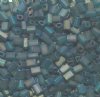 50g 5x4x2mm Transparent Matte Iris Teal Tile Beads